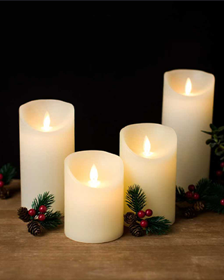 Flammenlose Stumpenkerzen