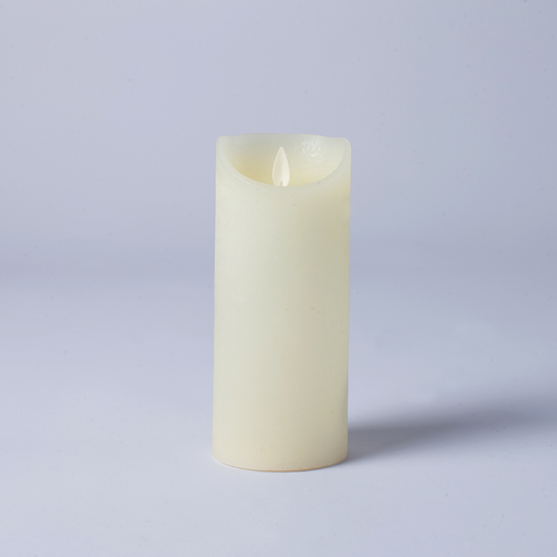Set mit 3 flammenlosen Elfenbeinkerzen aus echtem Wachs