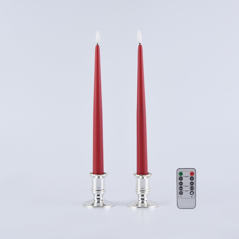 Set mit 2 flammenlosen Spitzkerzen mit Fernbedienung